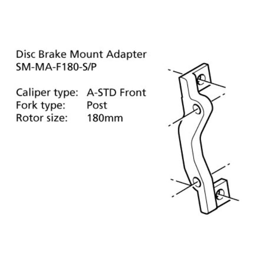 SM-MA-F180-SP ADAPTER 180mm CALIPER: A-STD FRONT MOUNT: POST