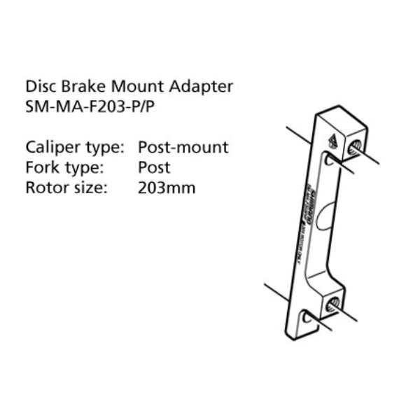 SM-MA-F203-PP ADAPTER 203mm CALIPER: POST MOUNT: POST