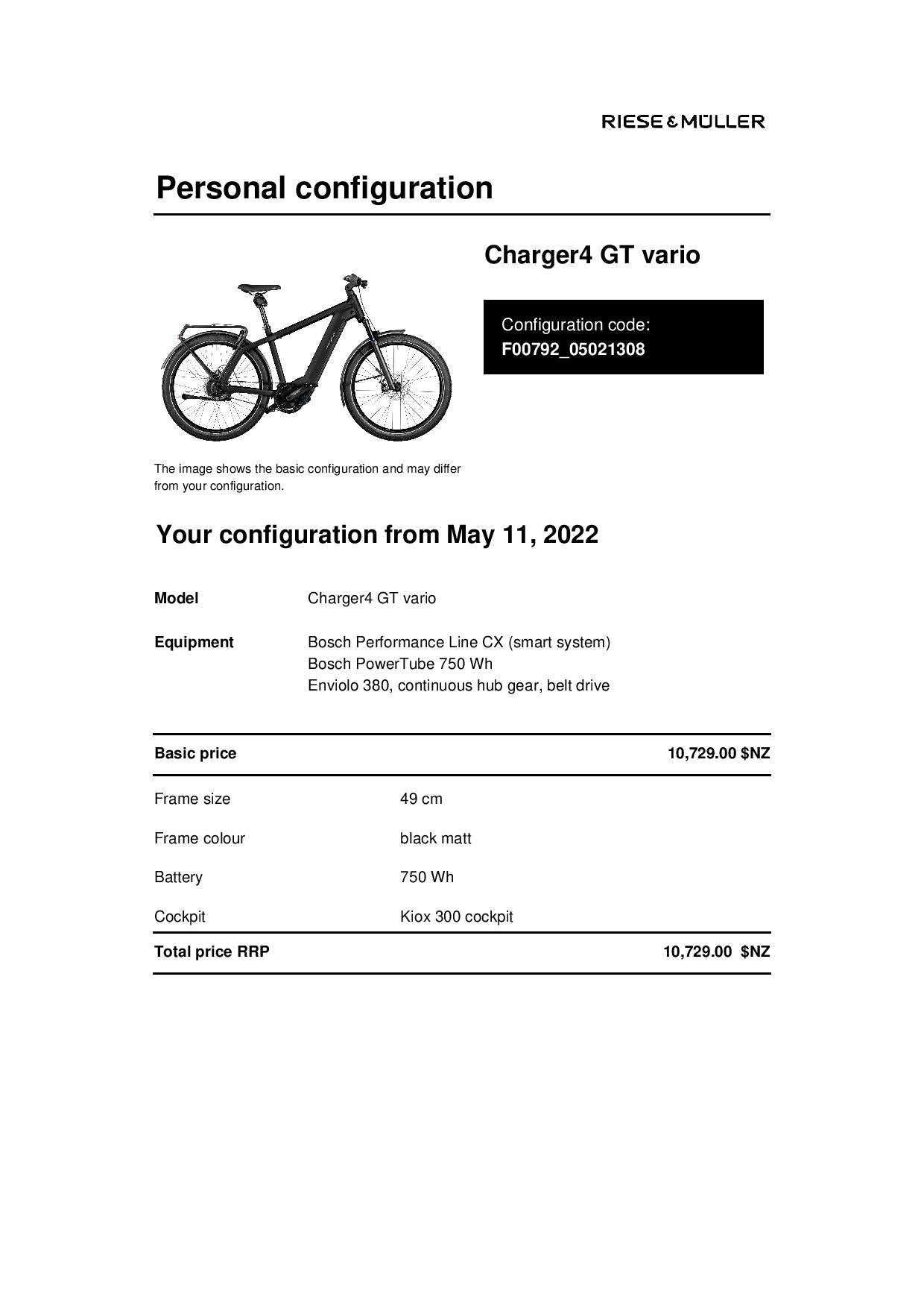 Riese and Muller Charger4 GT Vario - Black Matt - 49cm