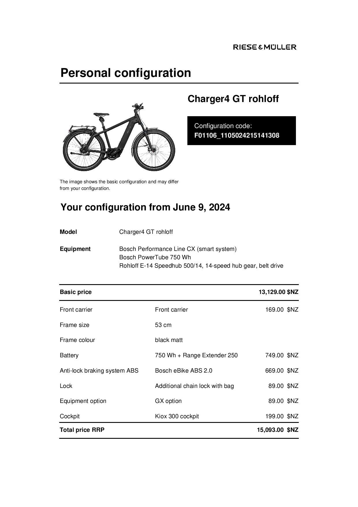 Riese and Muller Charger4 GT Rohloff - 53cm black - ABS, GX, 1000Wh