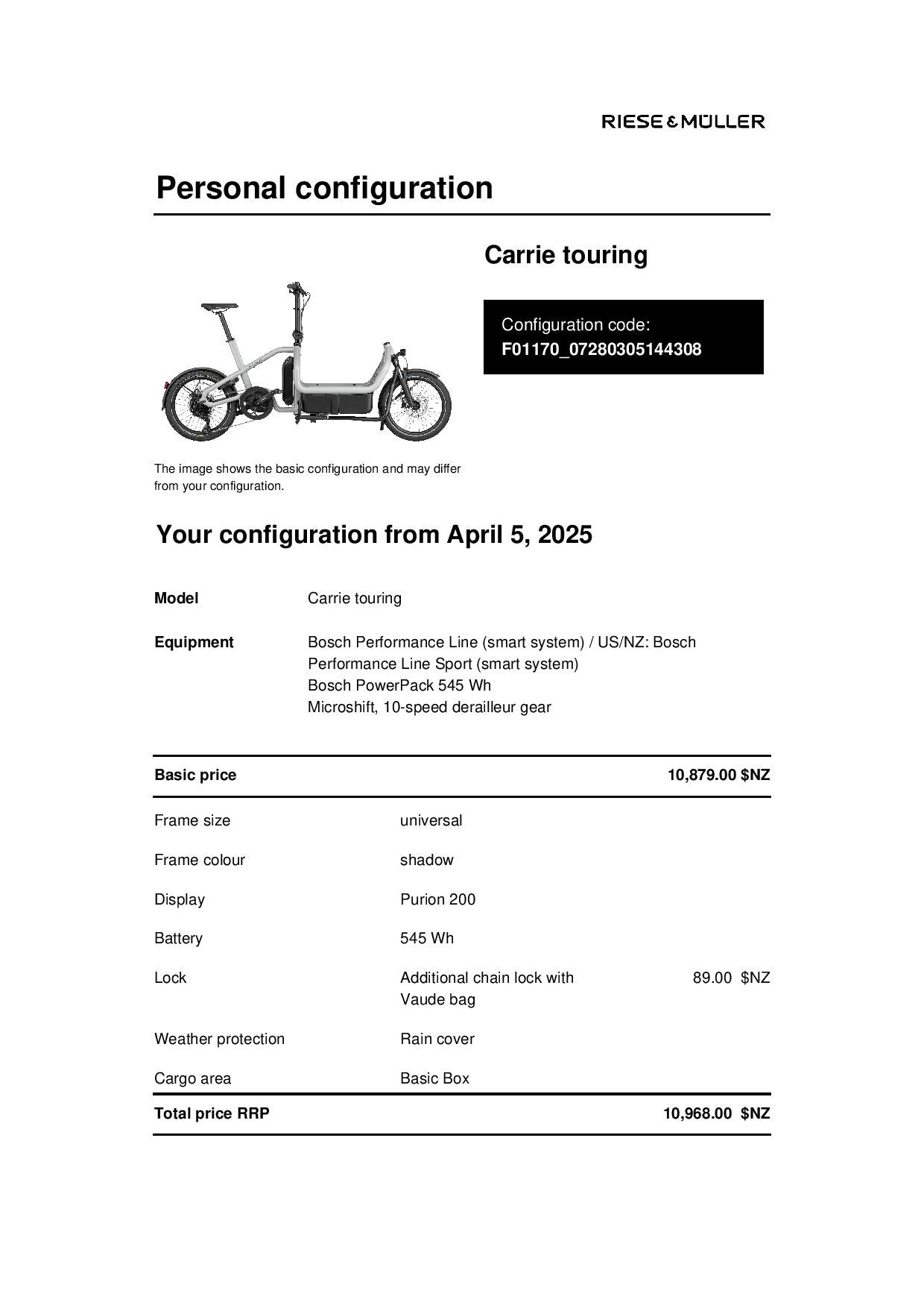 Riese and Muller Carrie Touring - Shadow - Basic Box