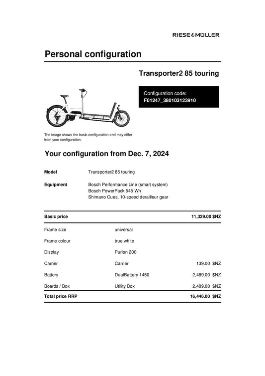 Riese and Muller Transporter2 85 touring - White