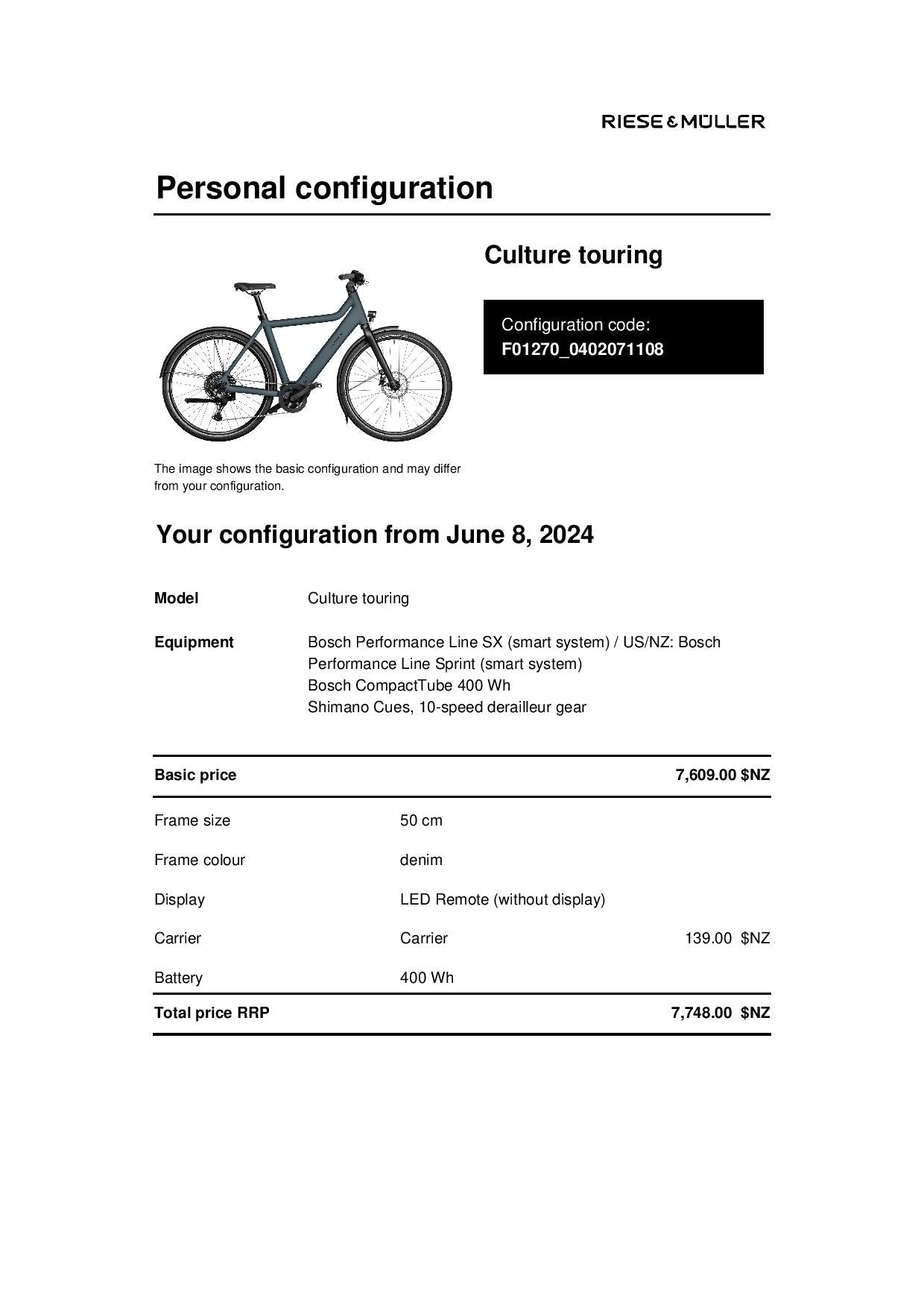 Riese and Muller Culture touring - denim - 50cm