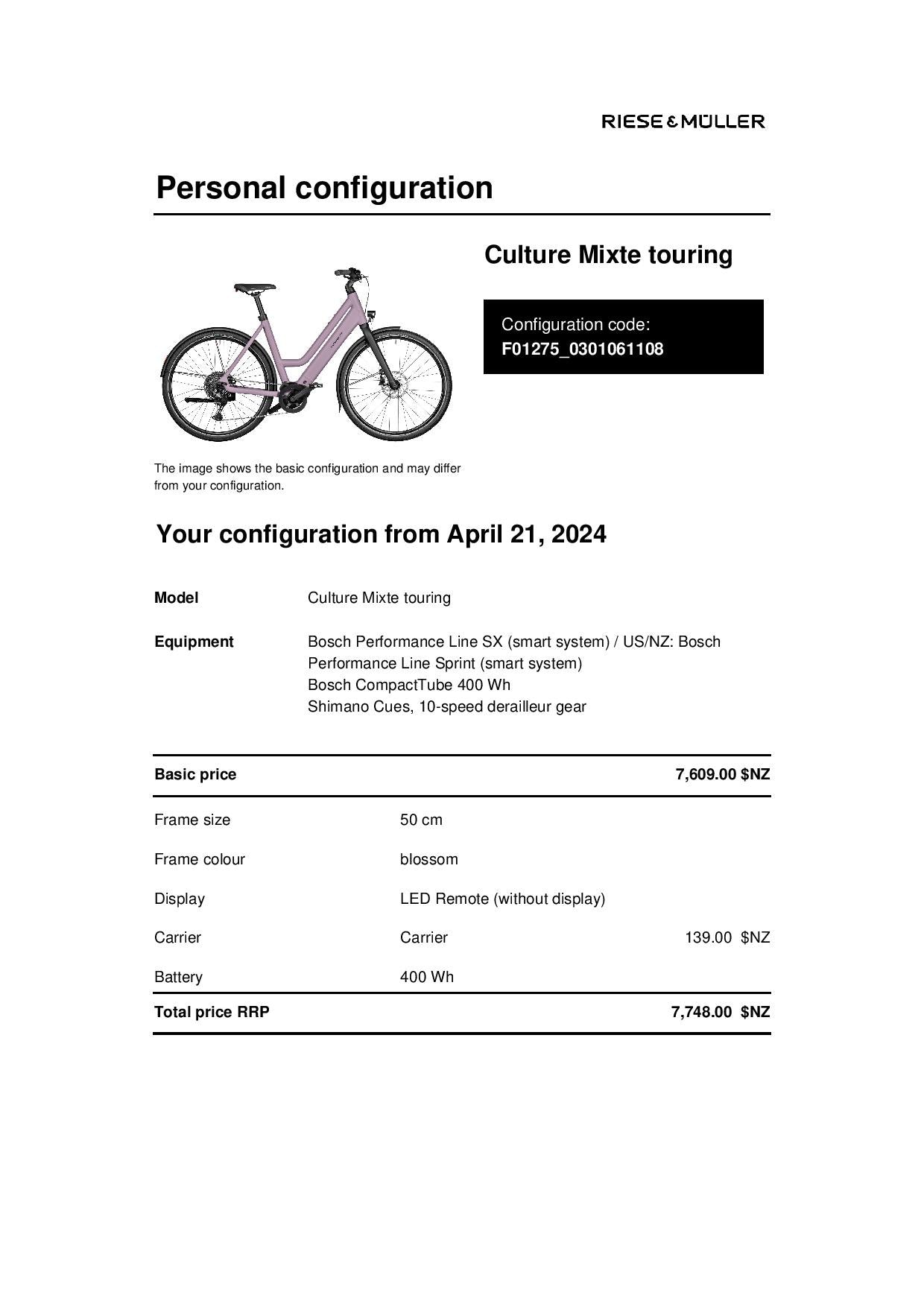 Riese and Muller Culture Mixte touring 50cm - Blossom