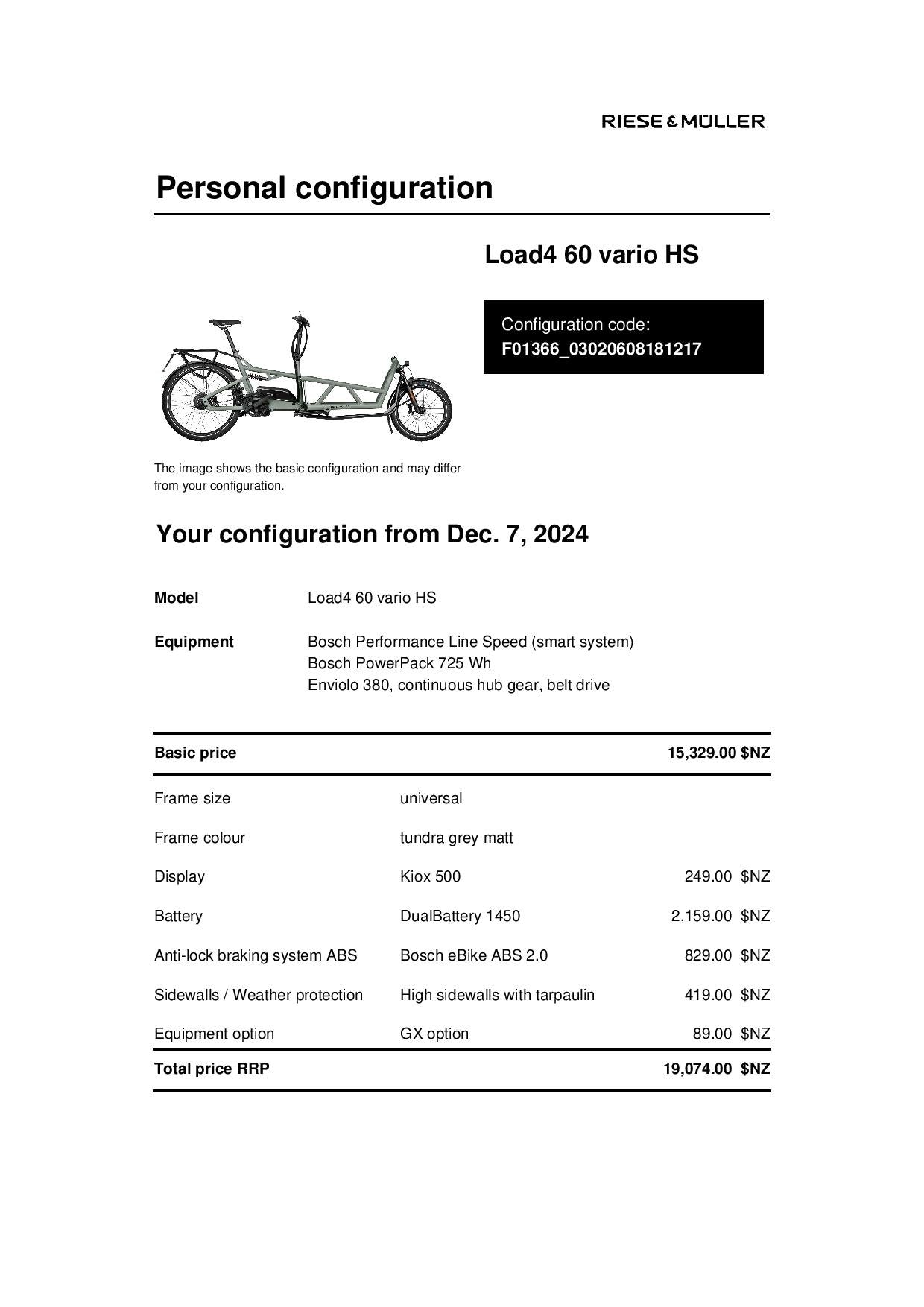 Riese and Muller Load4 60 vario HS - tundra grey