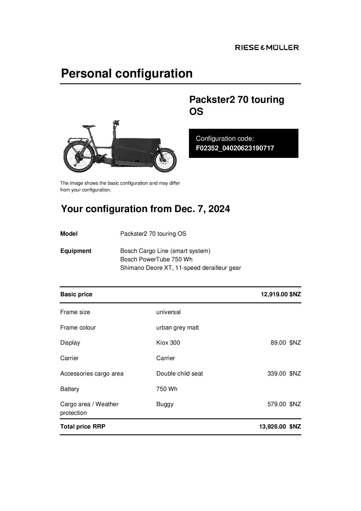 Riese and Muller Packster2 70 - grey - Buggy child seat