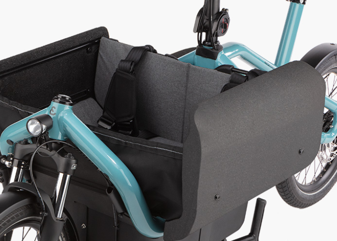 Riese and Muller Carrie Vario - aqua 545Wh flex box child seat rain cover